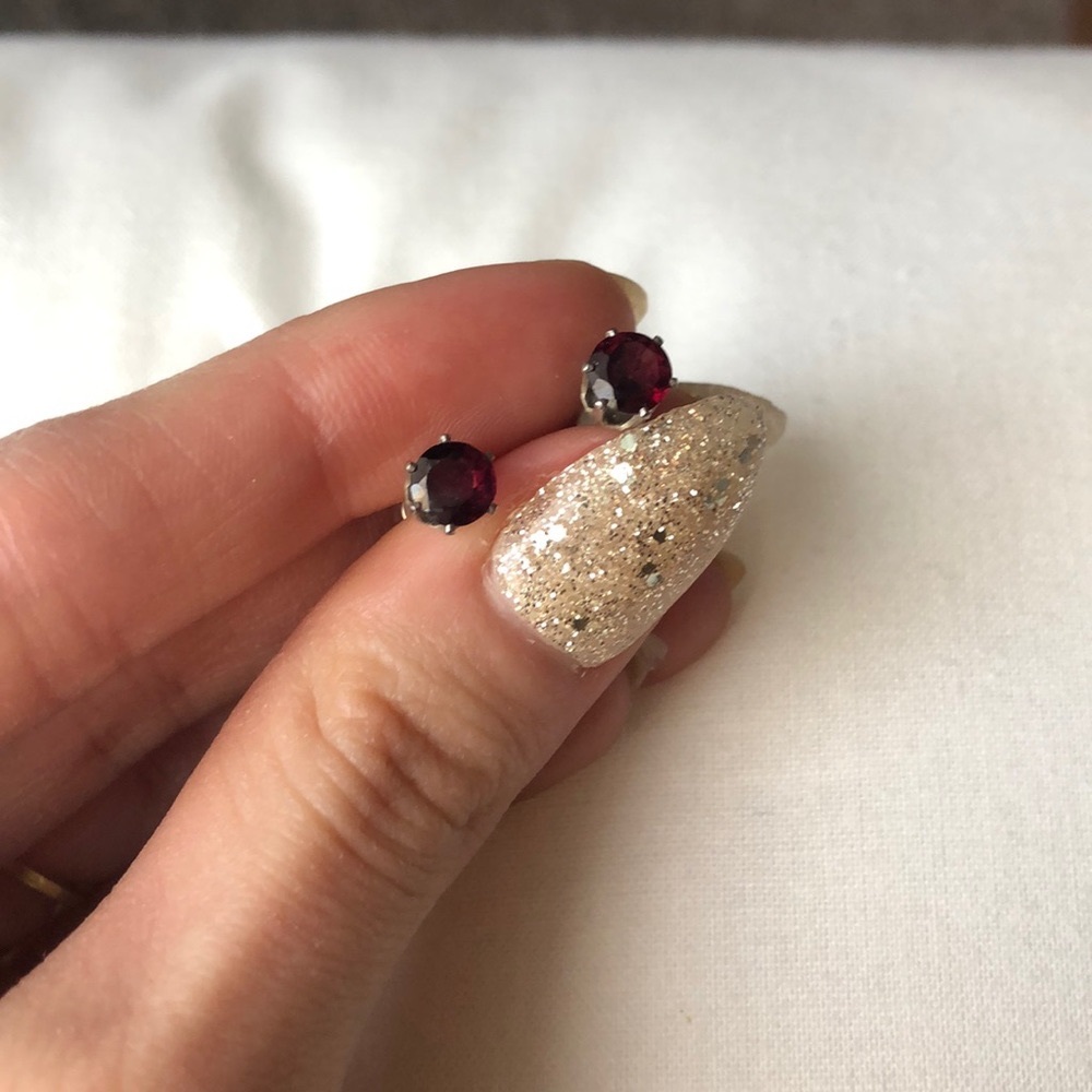 Garnet stud earrings